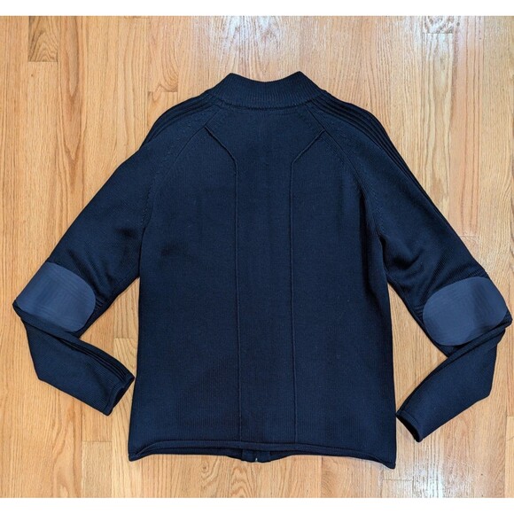 Aether Riley Full-Zip Sweater Dark Navy Blue Zipper Pockets Sz 2 Merino Wool - Picture 7 of 12